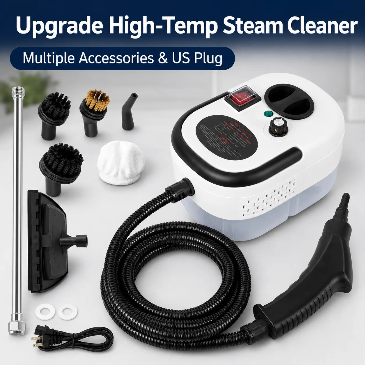 2500W High Temperature Steam Cleaner 110V Portable Handheld Steam Cleaning Machine With Multiple Accessories US Plug