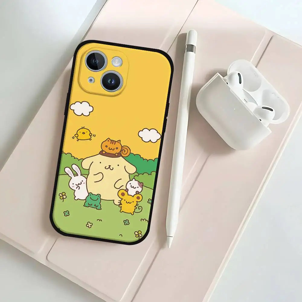 P-Pompompurins Black Phone Case That Fits For IPhone 17,16,15,11,13,14 Pro Max,Plus,X,Xr,Xs Max,13Mini