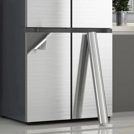 Decorative waterproof fireproof self-adhesive wallpaper 40cm brushed silver refrigerator living room kitchen countertop