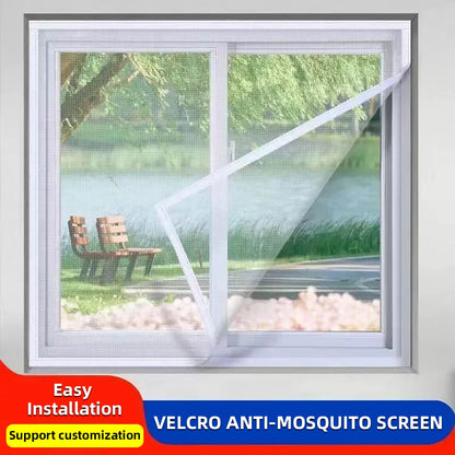 White Custom Size Self-adhesive Anti-mosquito Window Screen Summer Insect-proof Reusable Door Window Mesh Home Protection Mosqui