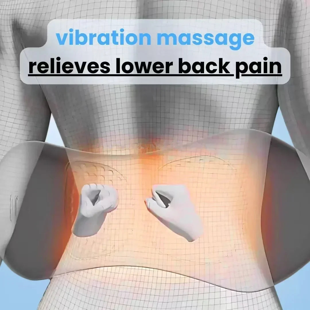 3-in-1 Back Massager Heat Vibration for Back Pain Relief Herniated Disc Stretch Support Traction Lower Back Massage Pillow