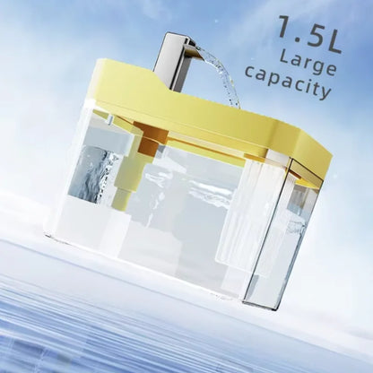 Cat Water Fountain with Auto Filter Transparent Anti-Dry Burning Recirculating Dispenser Includes Pump for Cats