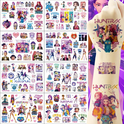 Hot K-pop Birthday Party Favors Cartoon Kids Gift -Reusable Straw Stamp sticker Bracelet Keychain Pin Badge Game Reward Souvenir