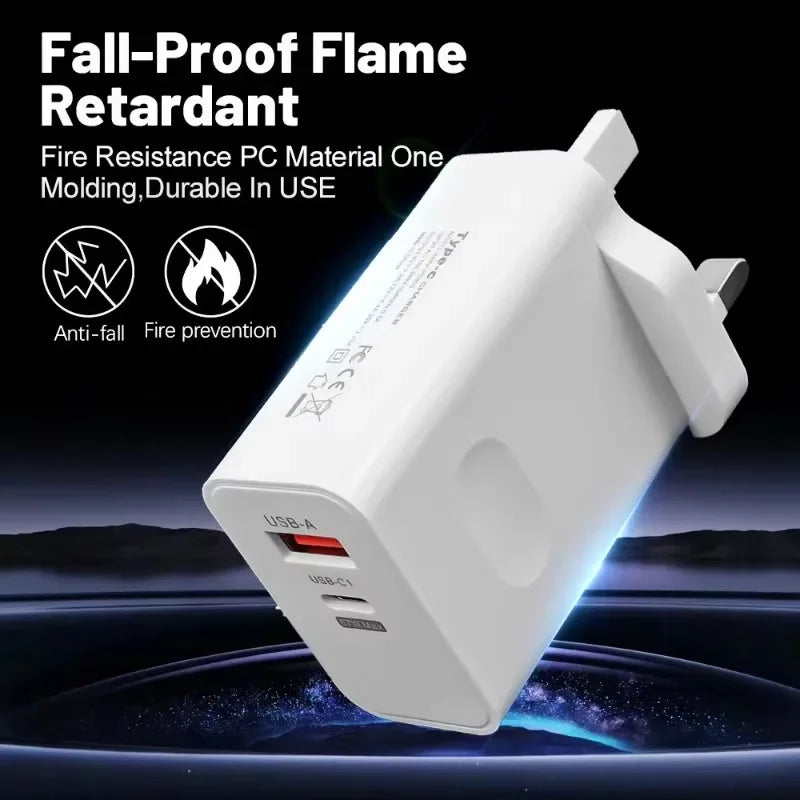 120W Fast Charger USB Type C PD Cable Fast Charging Quick Charge Adapter For iPhone 17 16 15 Pro Xiaomi Samsung Oneplus Huawei