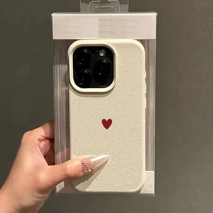 Simple Red Love Heart Soft TPU Phone Case For iPhone 17 Air 16 14 13 12 11 Pro Max 7 8 Plus Cover For iPhone 16E 15 Pro Cases