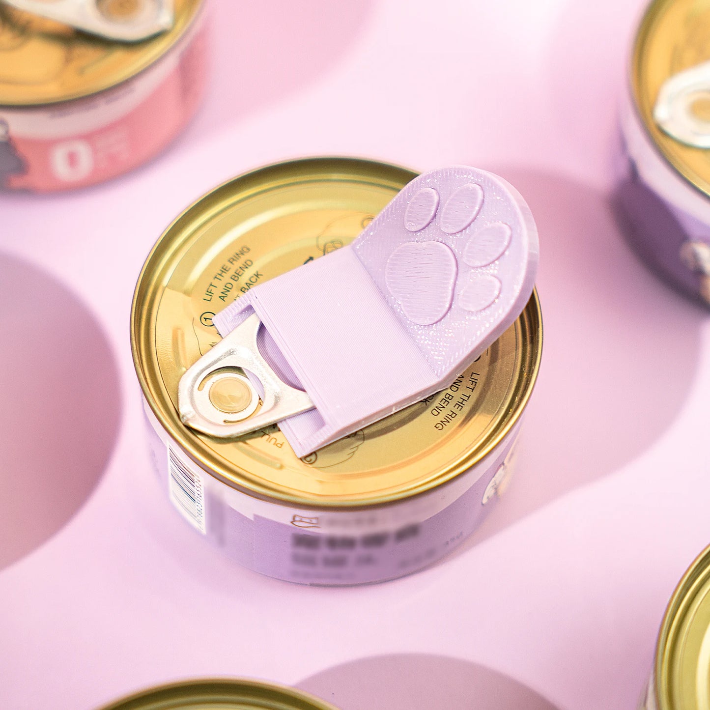 Cute Cat Paw Pet Food Can Opener Easy Ring Pull Opener Tool for Cat Dog Canned Food Protect Nails Ergonomic Kitchen Accessories