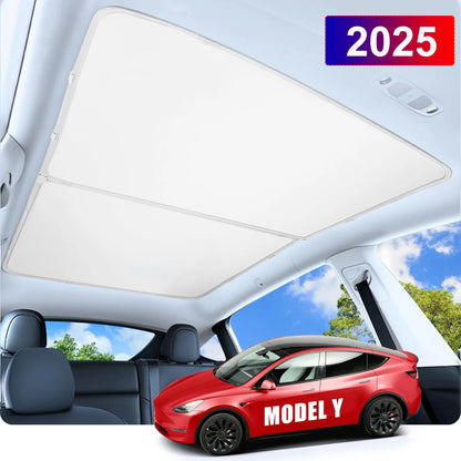 Sun Shade For Tesla Model Y Juniper 2025 Launch Model 3 Highland Sunshade Roof Nano Ice-Crystal Buckle Glass Skylight Cool Cover