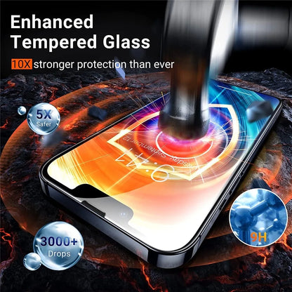 Tempered Glass 1-5Pcs For iPhone X XS XR 11 12 13 14 15 16 17 Pro Max Mini Alr Plus SE Generation Models Screen Protector