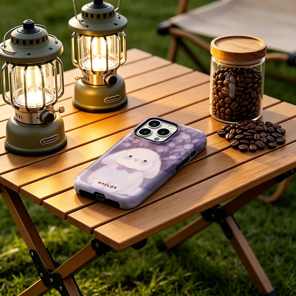 Purple Tone Stripe Heart Bumper Case Dual Layer for iPhone 17 16 15 14 Plus 13 Pro Max Shockproof Hard PC Cover