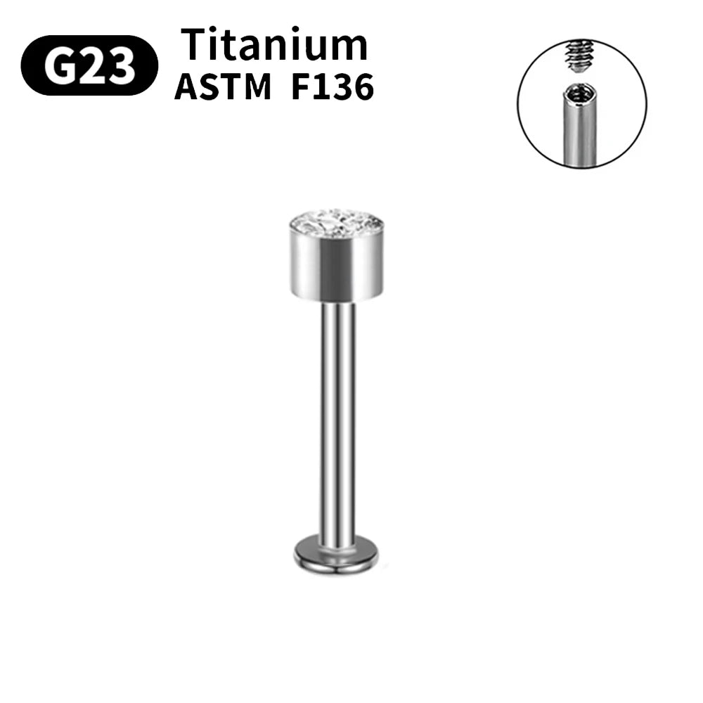 G23 Titanium Piercings Labret Stud Kit – 1/5/10pcs Lip, Nose, Eyebrow, and Cartilage Body Jewelry
