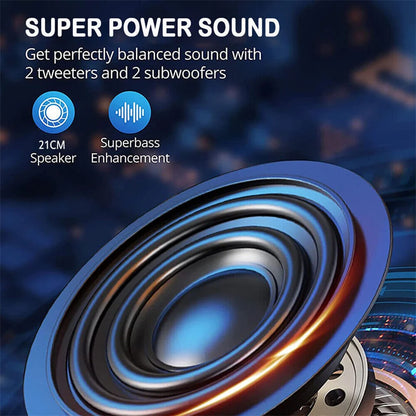 3000W Portable Bluetooth Speaker Sub Woofer Heavy Bass Sound System Party Dj Karaoke Rechargeable Loud Speaker
