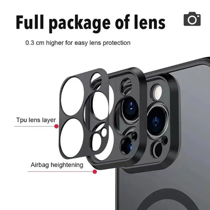 Luxury Armor Matte For Magsafe Magnetic Wireless Charging Case For iPhone 17 16 15 14 13 12 11Pro Max Mini Plus Shockproof Cover