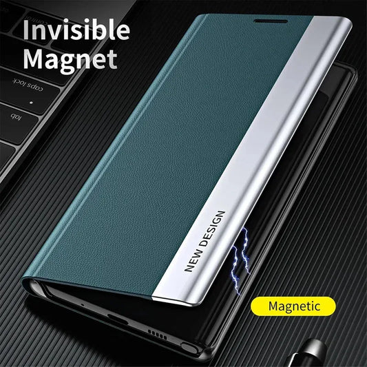Luxury Leather Flip Plating Phone Cases For Samsung Galaxy S26 S25 S23 S22 S24 Ultra A15 16 17 25 26 35 36 55 56 Back Cover
