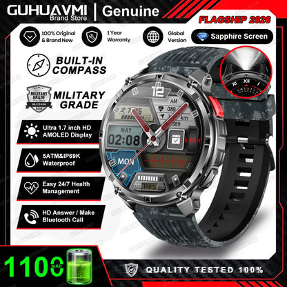 2026 New T-Rex3 Pro 1100mAh Battery Smart Watch GPS path 5ATM Waterproof Sports Run tracker Outdoors Compass Military Smartwatch