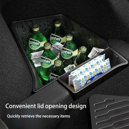 For Tesla Model Y Juniper 2026 2025 Trunk Side Storage Box Rear Trunk Organizer Flocking Mat Partition Anti-dirty Accessories