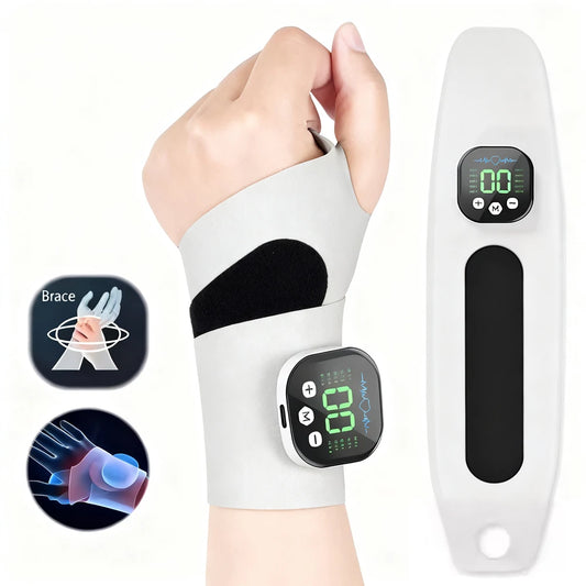 EMS Electric Cordless Hand Wrist Massager 10 Mode Vibration Massage Relieve Hand Muscle Fatigue USB Rechargeable Wrist Brace Wra