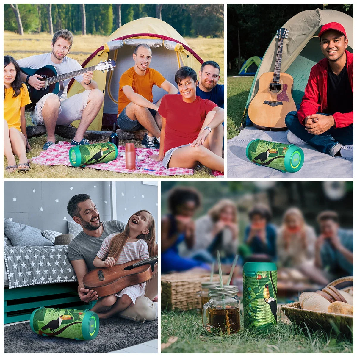 Mifa A90 Green Bluetooth Speaker 60W Output Power Bluetooth Speaker with Class D Amplifier Excellent Bass Performance