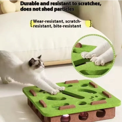Indoor Cat Puzzle Toy Felt Exercise Box with Ball - Entertainment And Hunting Simulation for Cats Sports And Entertainment