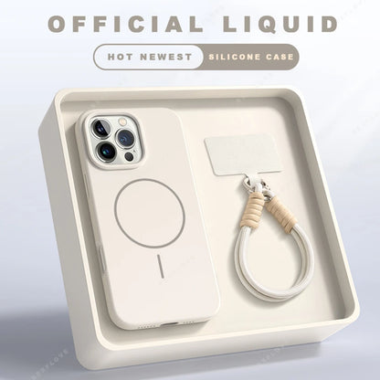 Magnetic Silicone MagSafe iPhone Case with Lanyard