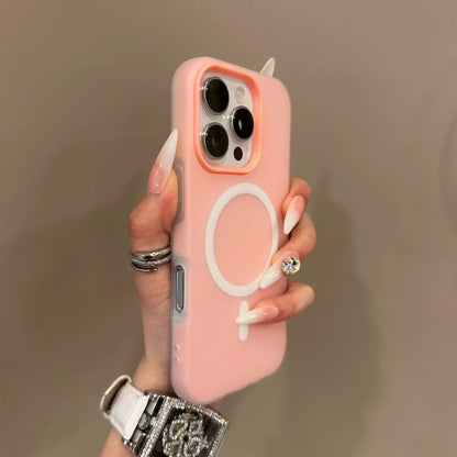 Luxury Candy Color 2 IN 1 For Magsafe Case for iPhone 16 15 14 13 12 17 Pro Max Plus Magnetic Wireless Charge Clear Matte Cover
