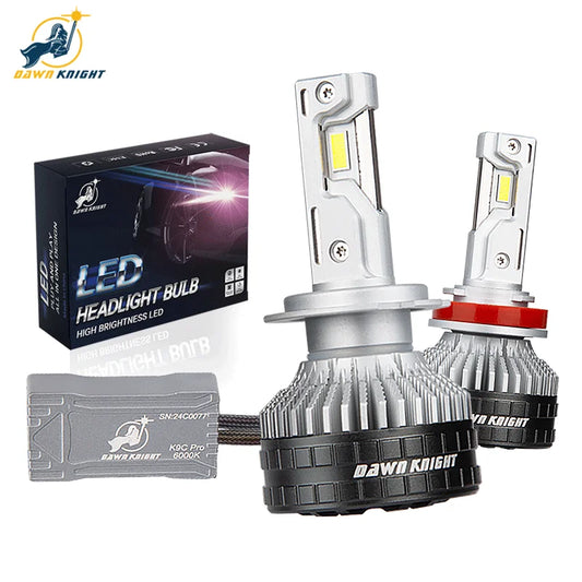 DAWN KNIGHT K9C H11 H7 H4 Very Powerful Front LED Car Lamp 6000K 4300K Efficient Cooling System H1 HB3 HB4 Lights 12V 2pcs