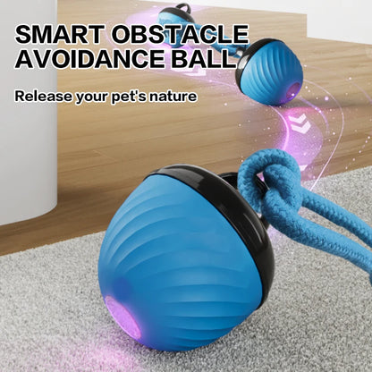 Smart Dog Toy Ball Electronic Interactive Pet Toy Moving Ball Rope USB 3 Modes Automatic Moving Bouncing for Puppy Chew Products