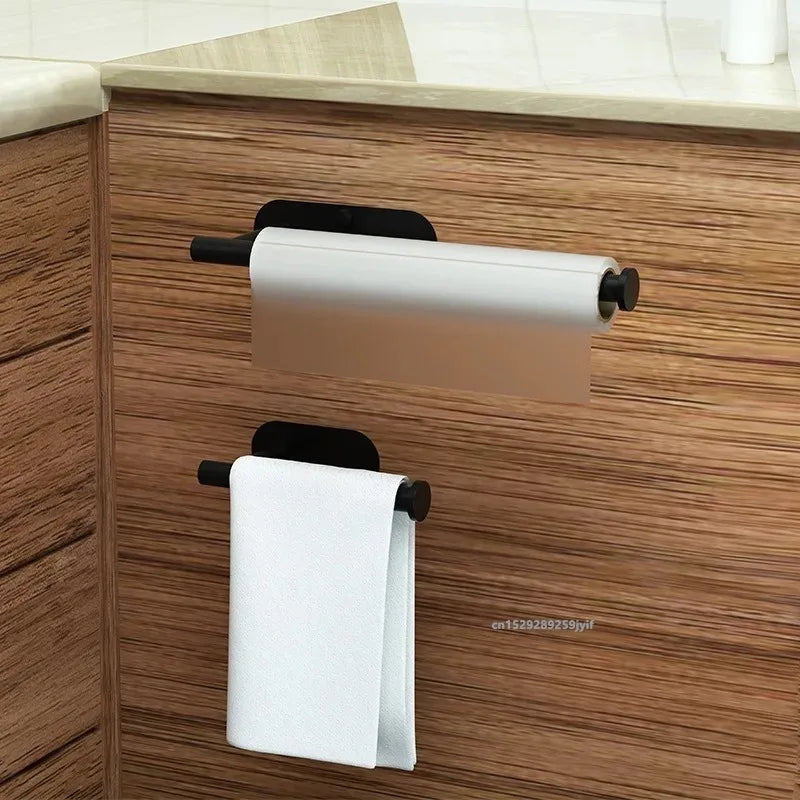 Kitchen Paper Towel Holder Adhesive Tissue Hanger Toilet Roll Paper Dispenser Cabinet Storage Napkin Rack Bathroom Accessories