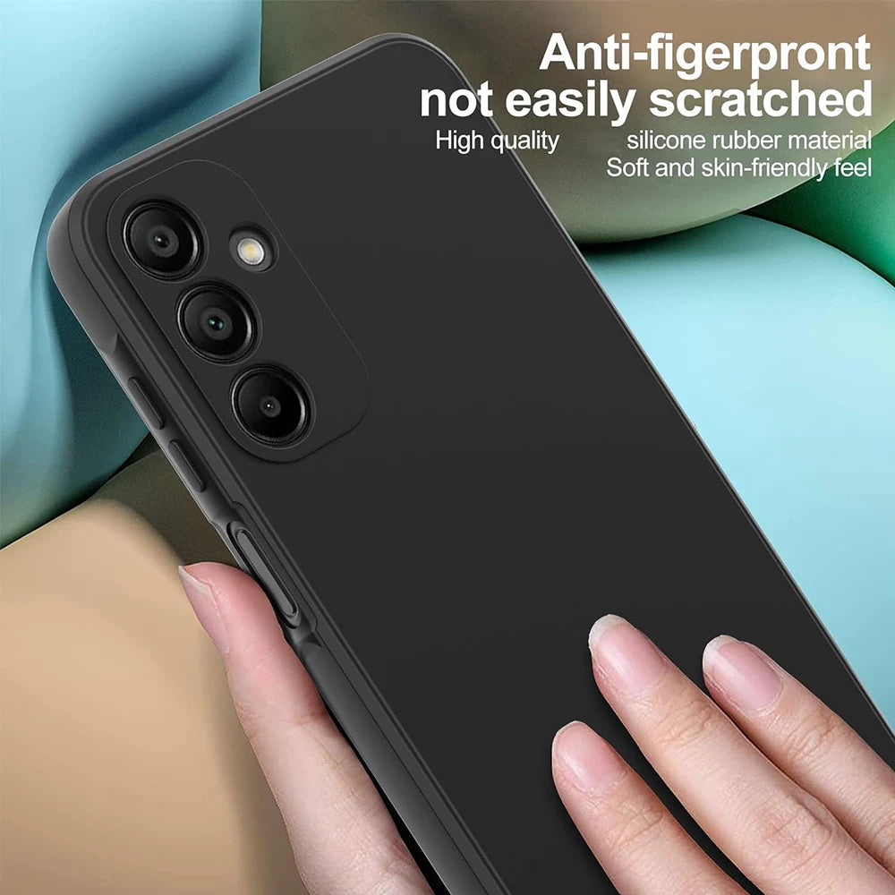 Ultra Thin Matte Soft Silicone Case For Samsung Galaxy S25 S24 S23 S22 S21 FE Plus Ultra A06 A16 A26 A36 A56 Black Cover Bumper