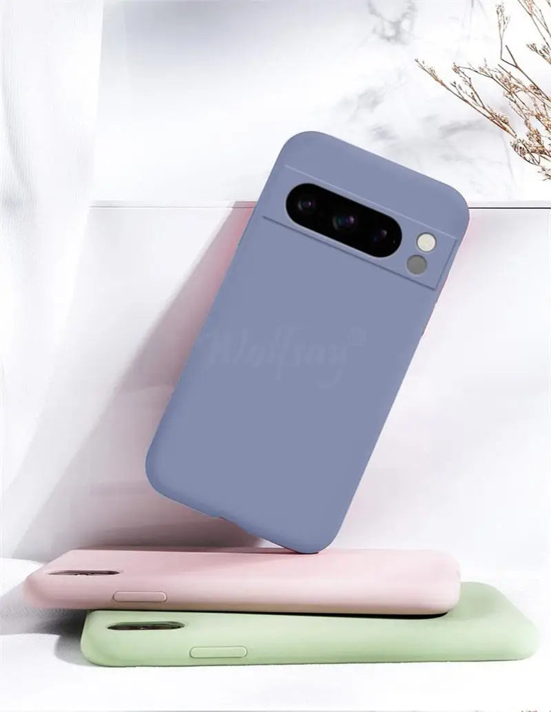 For Google Pixel 8 Pro Case Pixel 10 Pro Cover Liquid Silicone Rubber Protector TPU Case Pixel 9 Pro XL 8 Pro 8A 7A 7 6A 6 Pro