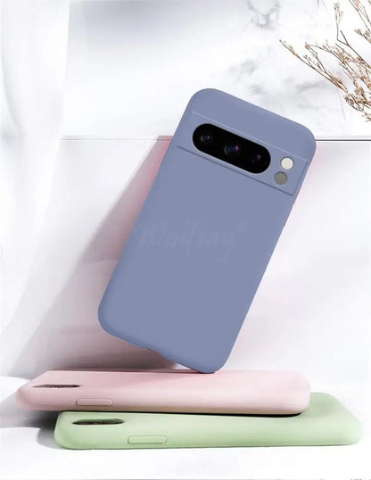 For Google Pixel 8 Pro Case Pixel 10 Pro Cover Liquid Silicone Rubber Protector TPU Case Pixel 9 Pro XL 8 Pro 8A 7A 7 6A 6 Pro