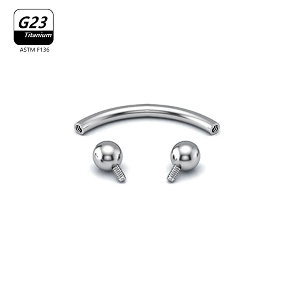 G23 Titanium Eyebrow Piercing Jewelry with Zircon – 1/5/50pcs Wholesale