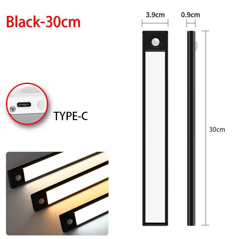 LED Motion Sensor Under-Cabinet Light — USB Rechargeable
