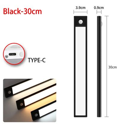 LED Motion Sensor Under-Cabinet Light — USB Rechargeable