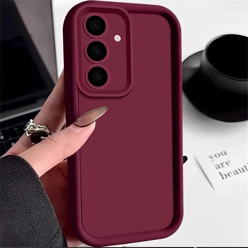 Soft TPU Case For Samsung S26 S25 S24 S23 S22 S21 Ultra Plus FE S25 edge A54 note 20 Shockproof Solid Color Silicone Phone Cover