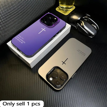 P-Psalm 465: The Cross-S Phone Case iPhone 17/16/15/14/13/12/11 Pro Max Luxury Silver TPU Ultra-Thin Shock-Resistant Case