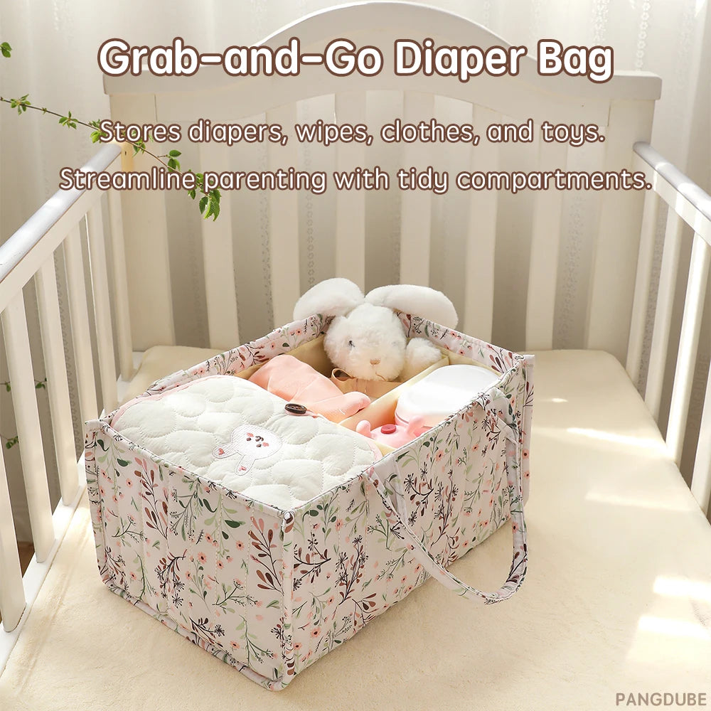 PANGDUBE Fashion Diaper Stackers & Caddies Waterproof Baby Diaper Organizer Bag Foldable Storage Bag for Baby Things