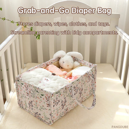 PANGDUBE Fashion Diaper Stackers & Caddies Waterproof Baby Diaper Organizer Bag Foldable Storage Bag for Baby Things