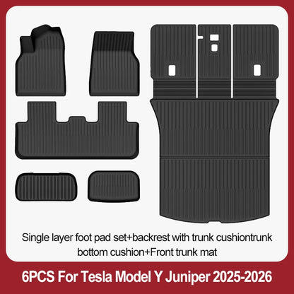 For Tesla New Model Y Juniper Premium/Performance 2025+ TPE Floor Mats Luggage Mat Wear-resistant Foot Pads ModelY Trunk Mats