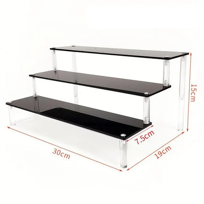 1-5 Tier Acrylic Display Stand,Clear Display Riser Rack for Cupcake,Perfume Doll Décor and Organizer Amiibo Funko POP Figures