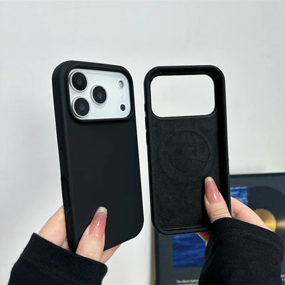 Magnetic Liquid Silicone Case for iPhone 17/17 Air/17 Pro/17 Pro Max For Magsafe Big Camera Hole Cover Shockproof Protective