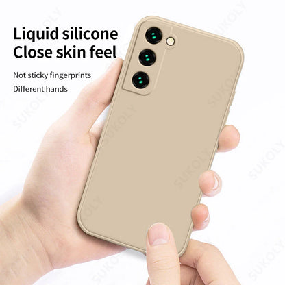 Case For Samsung Galaxy S26 S24 S23 S22 S25 Ultra S24 FE A57 A56 A55 A16 A17 5G S25 Edge Shockproof Liquid Silicone Phone Cover