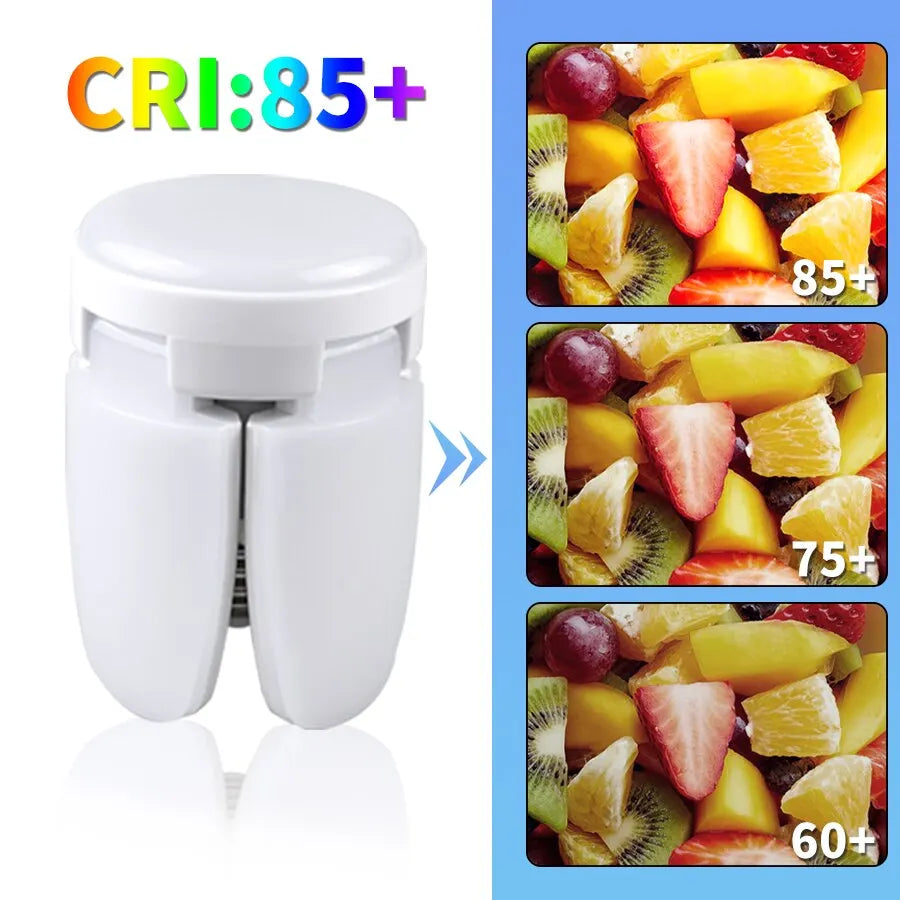 E27 Foldable Fan Shape LED Bulb Lamp 220V 110V 40 LEDs Light Bulbs For Home Ceiling Lamp Warehouse Garage White Light 6500