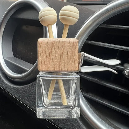 Glass Car Essential Oil Diffuser Bottle – Refillable Vent Clip Aromatherapy