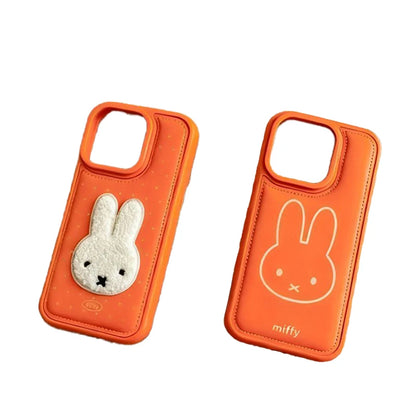 Kawaii Miffy Phone Shell Suitable for Iphone 17 16 15 14 Cartoon Orange Fashion Anti Drop Phone Case Anime Accessories Fans Gift