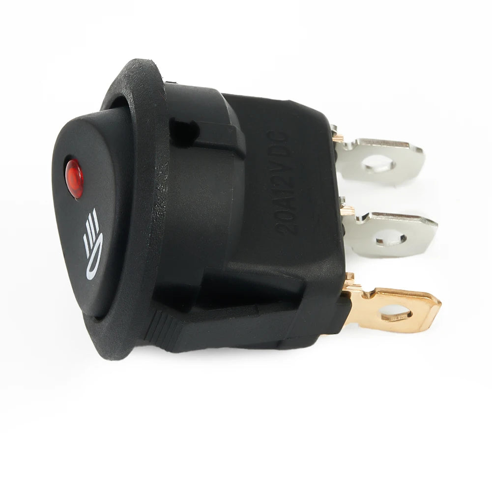 1 Pc On Off Rocker Switch Red Led Fog Light Lamp Symbol Car Van Truck 23mm DC 12V 20A ABS Plastic Fit For Car Van Truck