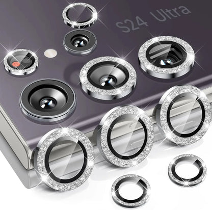 Diamond Glitter Lens Glass For Samsung Galaxy S26 Ultra Plus HD Clear Camera Protector For Samsung S25 S24 Metal Ring Lens Film