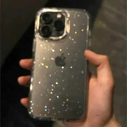 Pink Glitter Bling Clear Soft Case for IPhone 17 Air 16 15 14 13 12 11 Pro Max Plus 17Pro 16Pro 16e I Phone Women Fundas Cover