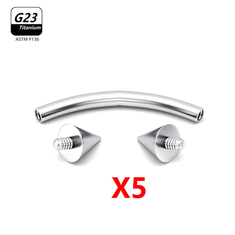 G23 Titanium Eyebrow Piercing Jewelry with Zircon – 1/5/50pcs Wholesale