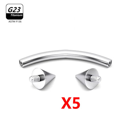 G23 Titanium Eyebrow Piercing Jewelry with Zircon – 1/5/50pcs Wholesale