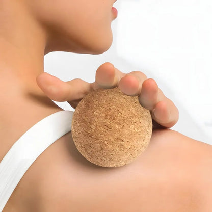 Cork Massage Ball for Muscle Relaxation, Deep Tissue Massager for Back & Shoulders, Portable Self-Care Tool